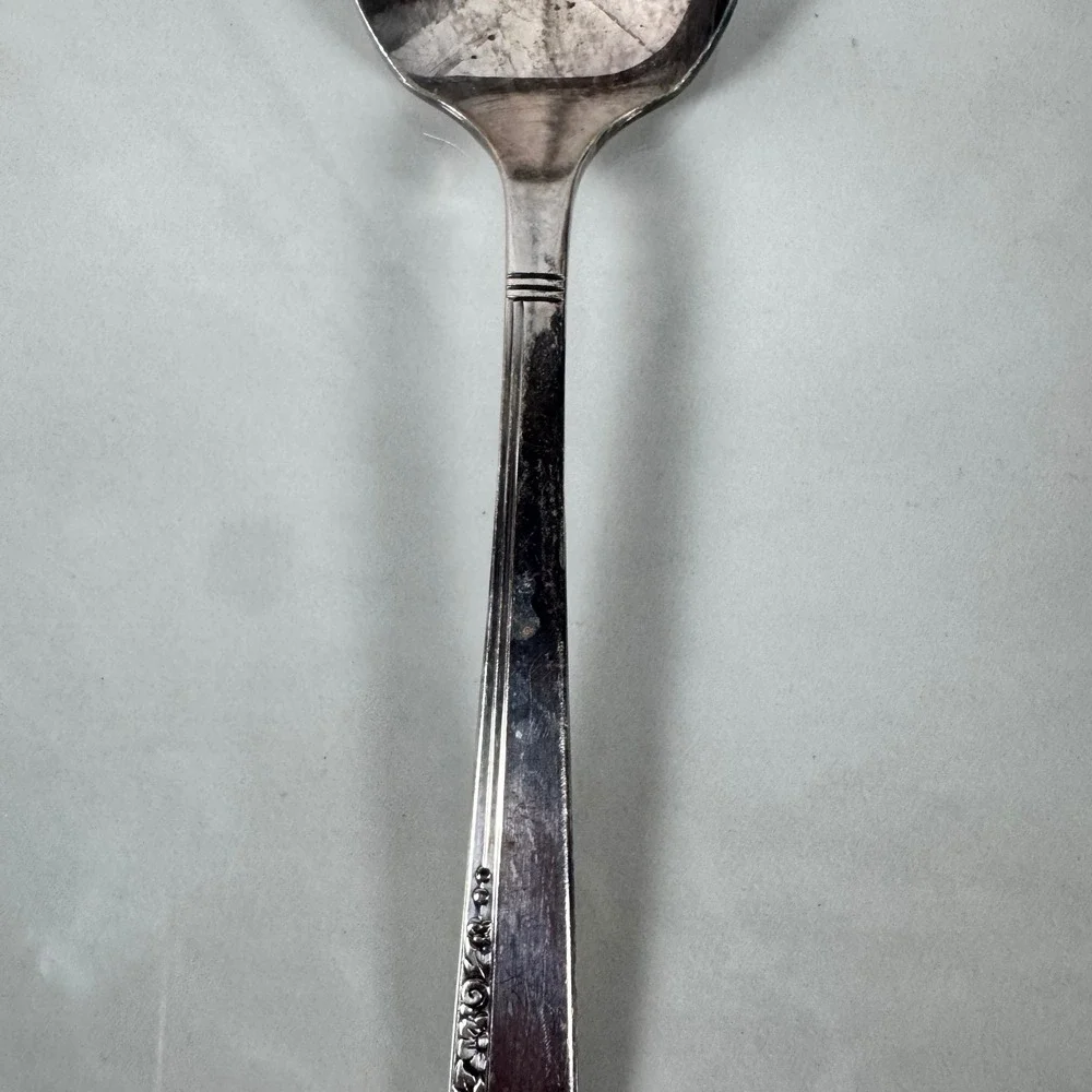 Oneida Nobility Plate‎ Silver Plated Bouillon Soup Spoon Caprice Floral Pattern